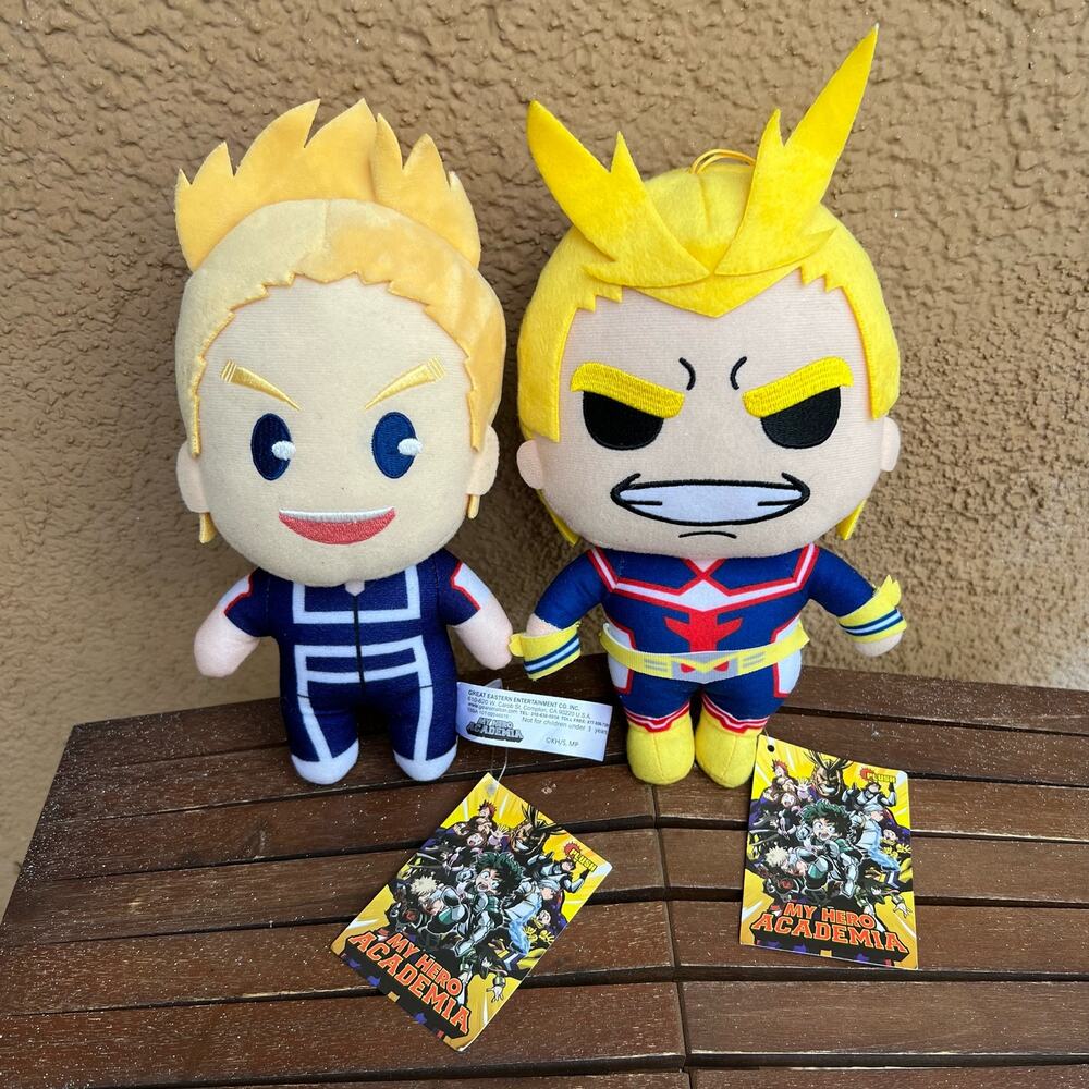 NWT! My Hero Academia Plush Doll All Might & Toogata Plush Stuffed Toy 8”